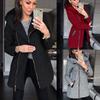 Stylish Women's Autumn Winter Zip Hooded Coat Jacket With Long Sleeve Design For All Occasions