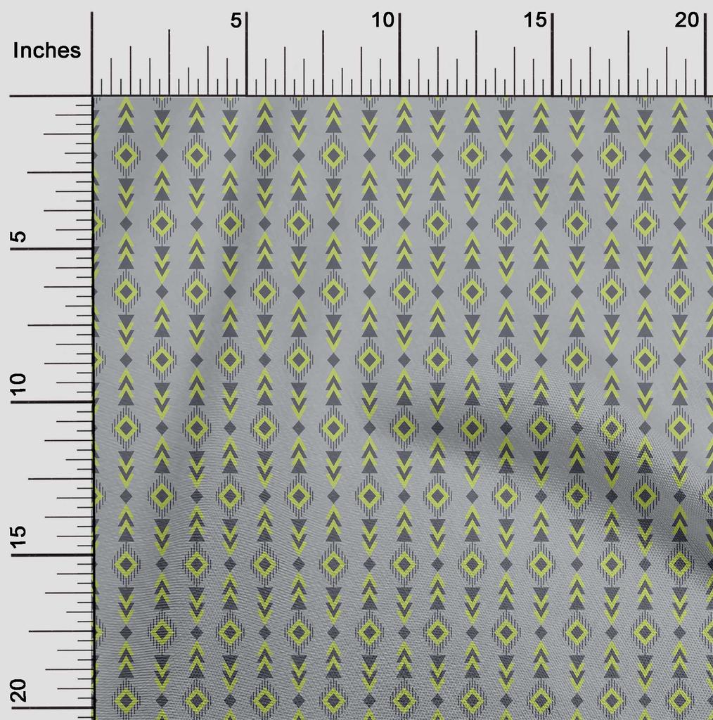 oneOone Cotton Flex Fabric Diamond & Triangle Geometric Print Sewing Fabric BTY 40 Inch