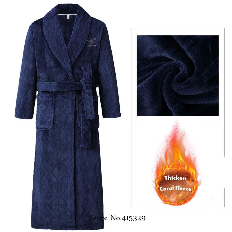 Coral Velvet Bathrobe Shower Kimono Robe Winter New Men's Home Wear Loose Thickened Pajamas