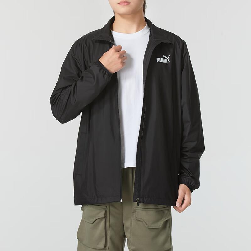 Puma Solid Color Casual Breathable Zip Jacket Men Jackets Black 687105-01