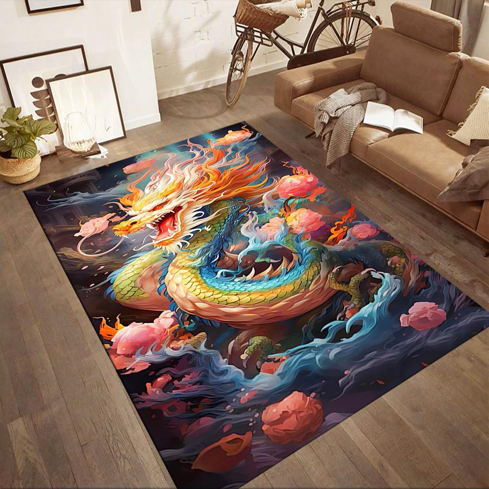 Chinese Dragon Fantasy Floor Mats for Living Room, Bedroom and Room Decoration Are Suitable for Gifts.