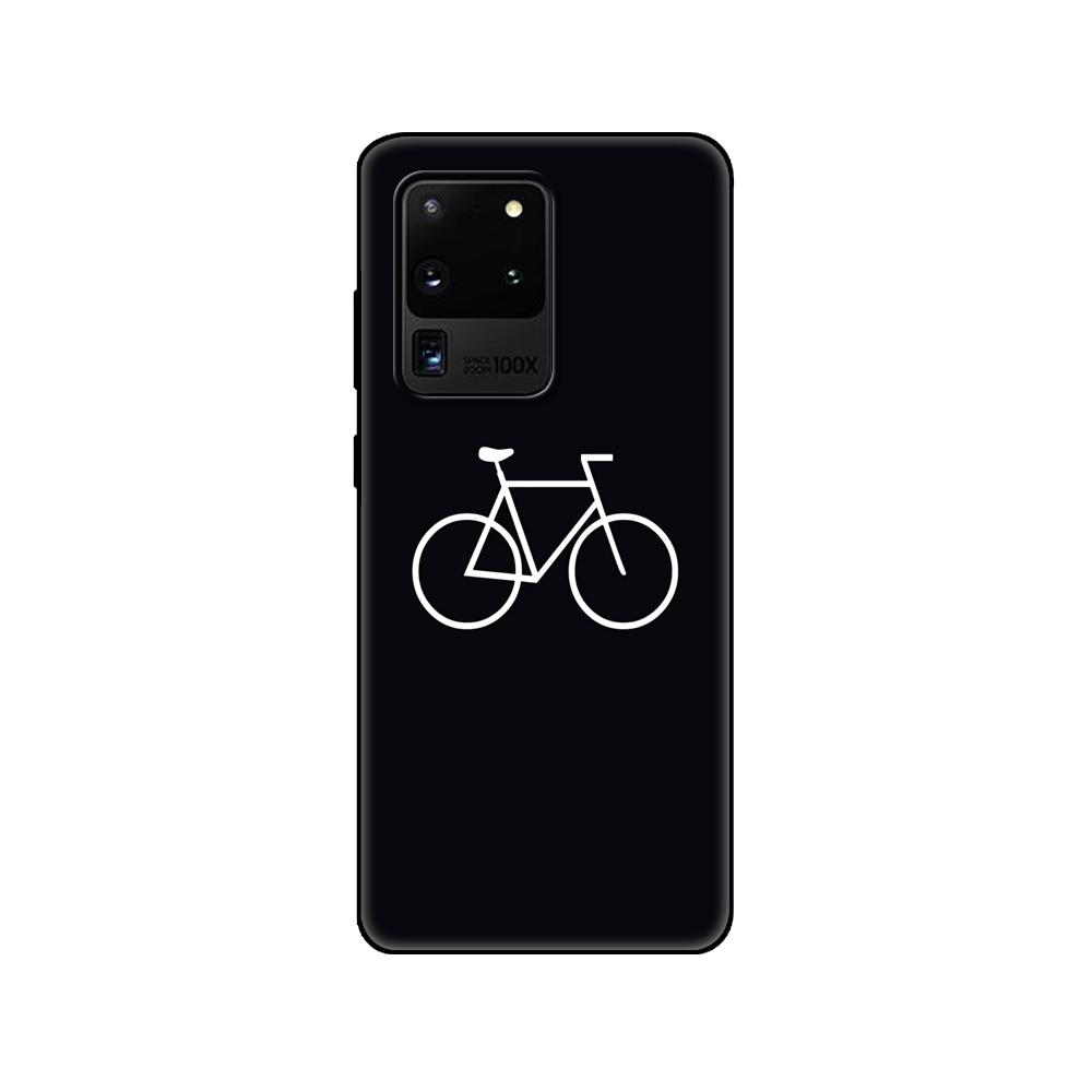 Black tpu Case For Samsung galaxy S20 /S20 PLUS/S20 ultra/S20+ /S20FE back cover BIKE CYCLING art