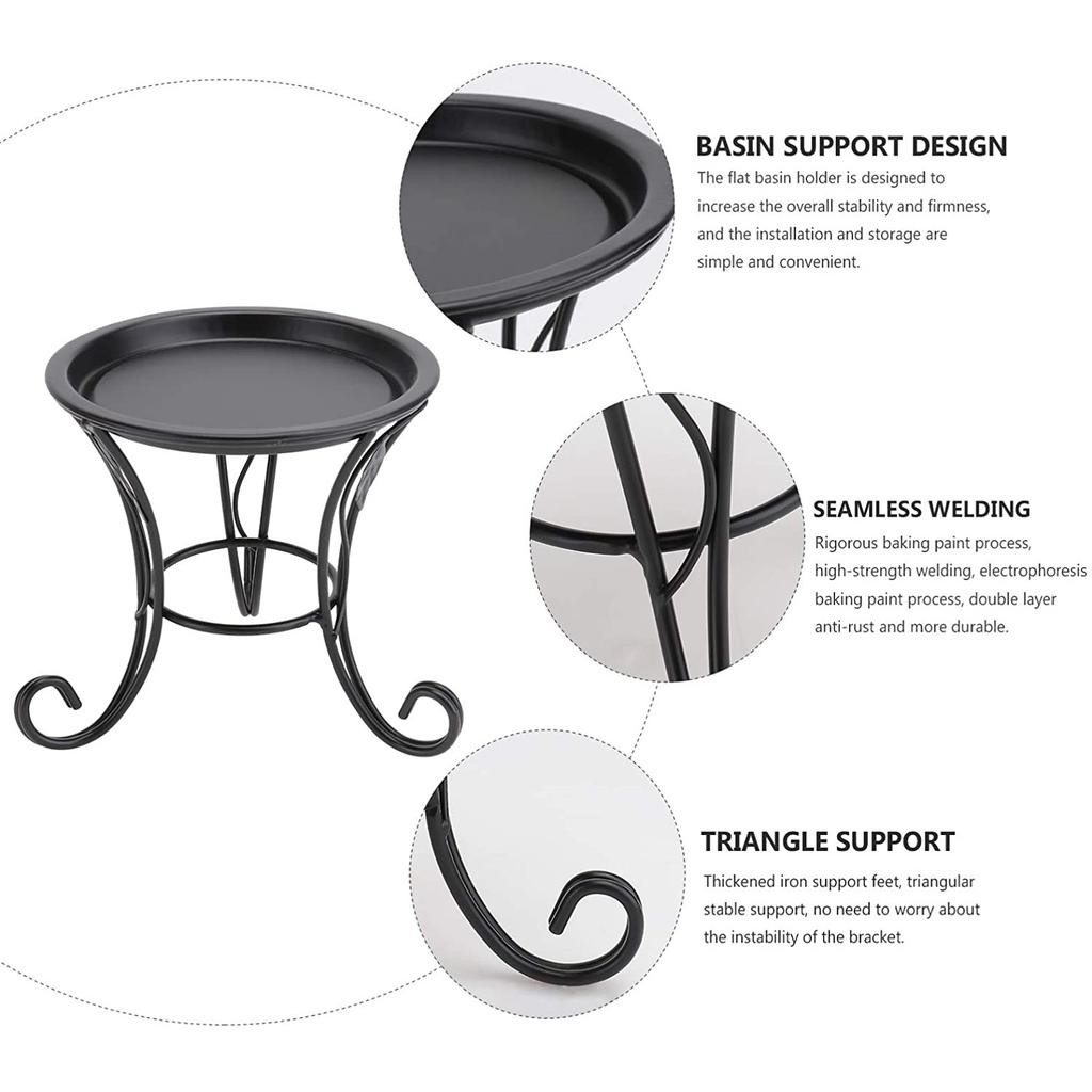 Good-Flower Stool Metal Flower Stand,European Style Stool Balcony Floor Garden Flower Pot Planter Holder Decor Plant Shelve