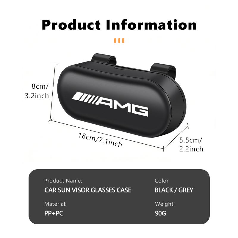 For AMG Car Visor Sunglasses Glasses Case Glasses Holder Clip Box Mercedes Benz Exclusive C200 C260 C300 W202 W203 W204 W205 GLC