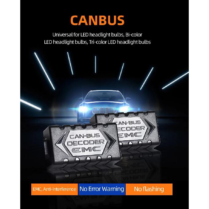 Universal Decoders For LED Bulb H4 H1/H3/H7 H8/H9/H11 9005/9006/9012 EMC Anti interference Canbus Error Small Size No flashing