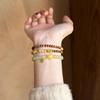 Natural tiger's eye stone Cook double-layer beaded bracelet Guochao bracelet, niche light luxury high-end hand jewelry.
