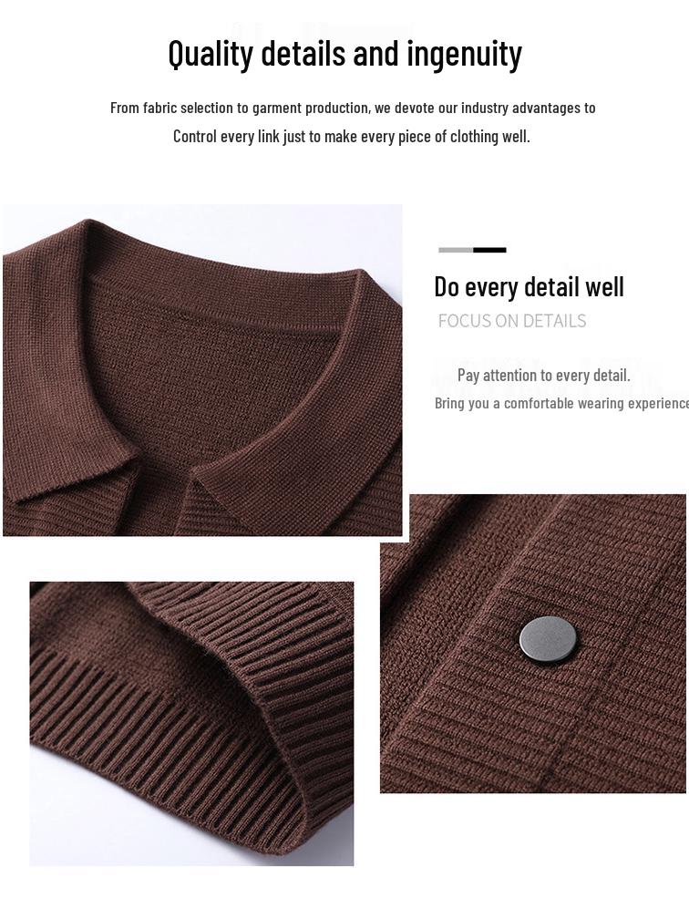 Men's Korean Style Slim Fit Knit Lapel Cardigan Sweater - Spring & Autumn Casual Trendy Jacket