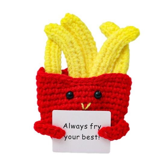 Háčkování pozitivní houby s kartou Emoční podpora Ruční pletení Květinová slunečnice Hranolky Včela Žralok Panenka Dekorace Ornament