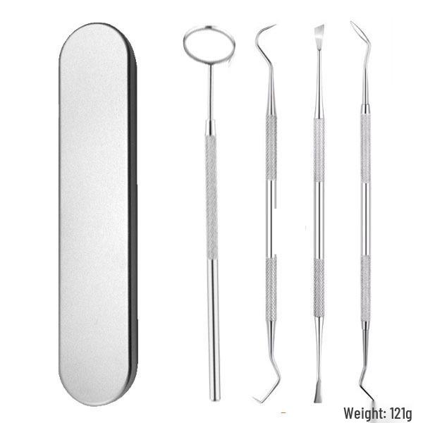 Dental Tools Kit: Stainless Steel Teeth Cleaner, Probe, Pick & Excavator for Oral Care