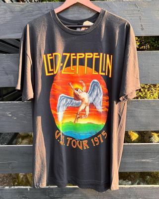 90s Retro Led Zeppelin Swan Song Rock Band Graphic Short Sleeve T Shirt Unisex T-Shirt