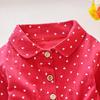 Girls' Dress Heart Dot Full Print Children's Long Sleeve Shirt Dress