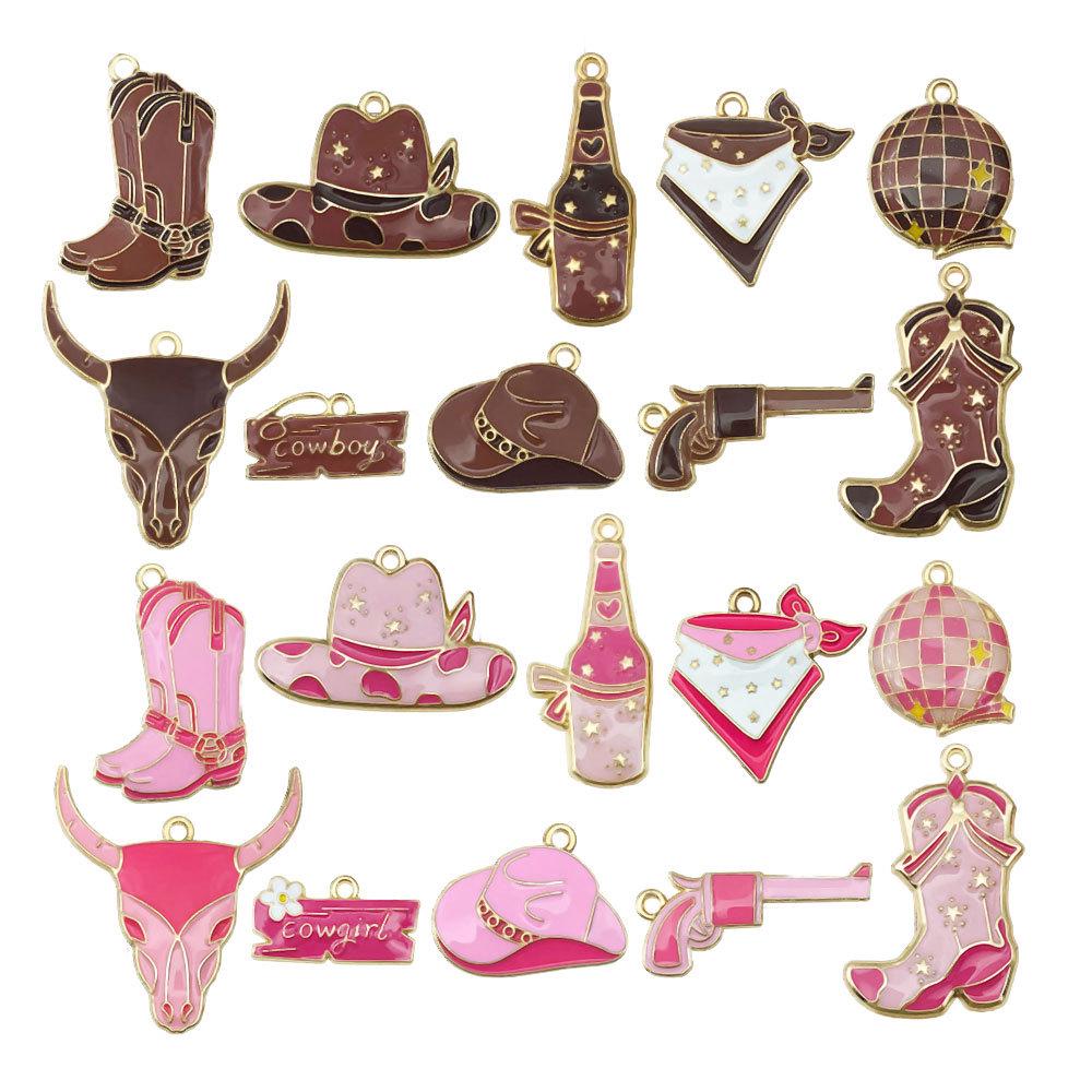 Cross-border Cowboy Western Bracelet: Horseshoe, Hat, Cactus Alloy Pendants for DIY Jewelry.