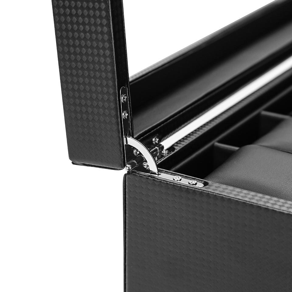 24-Piece Double Layer Carbon Fiber Watch Storage Box
