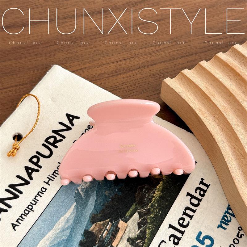 Korean Elegant Acetate Medium Claw Clip for Women - Simple Half-Up Shark Hair Accessory