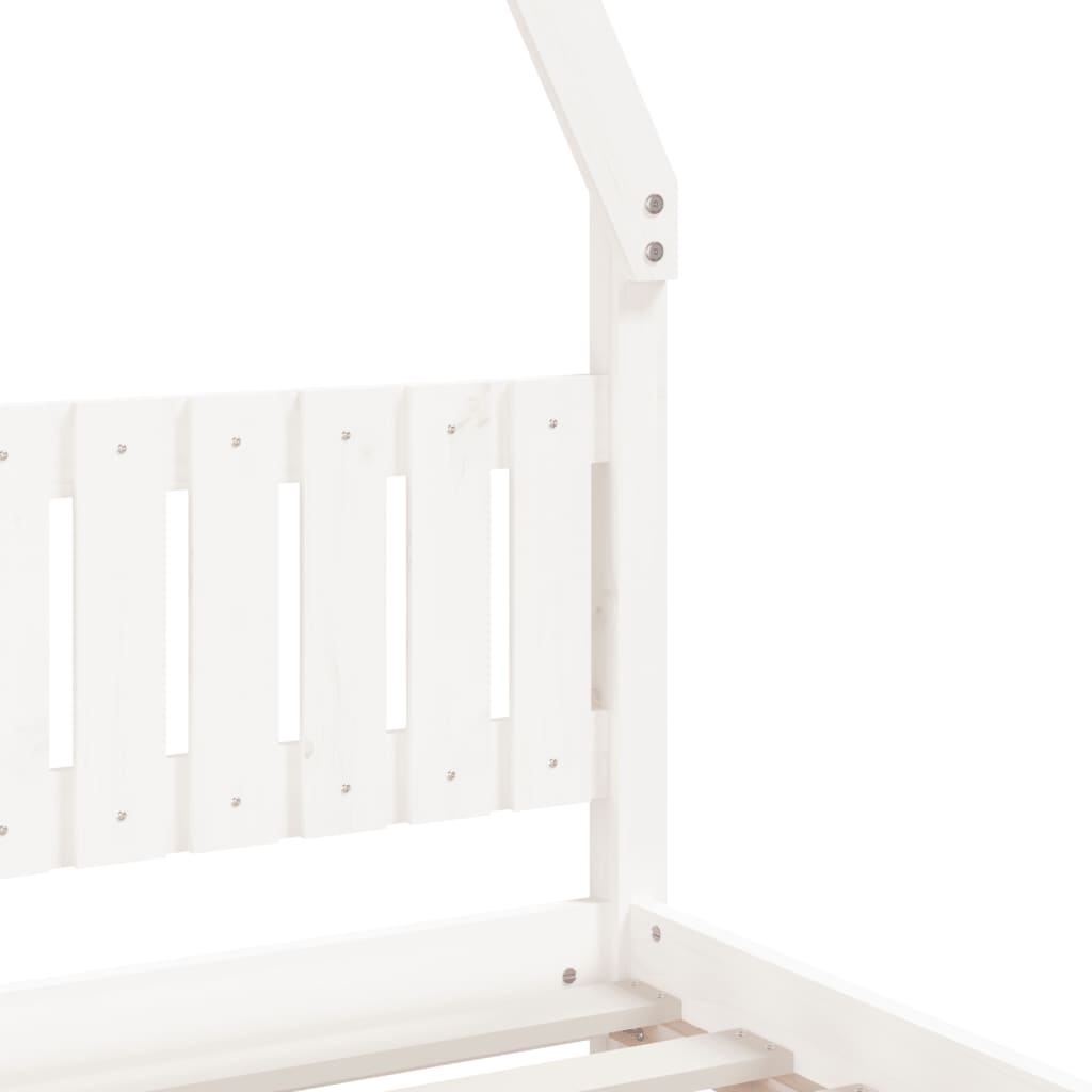Vidaxl Children's Bed Frame, White, 90X200 Cm, Pine Wood