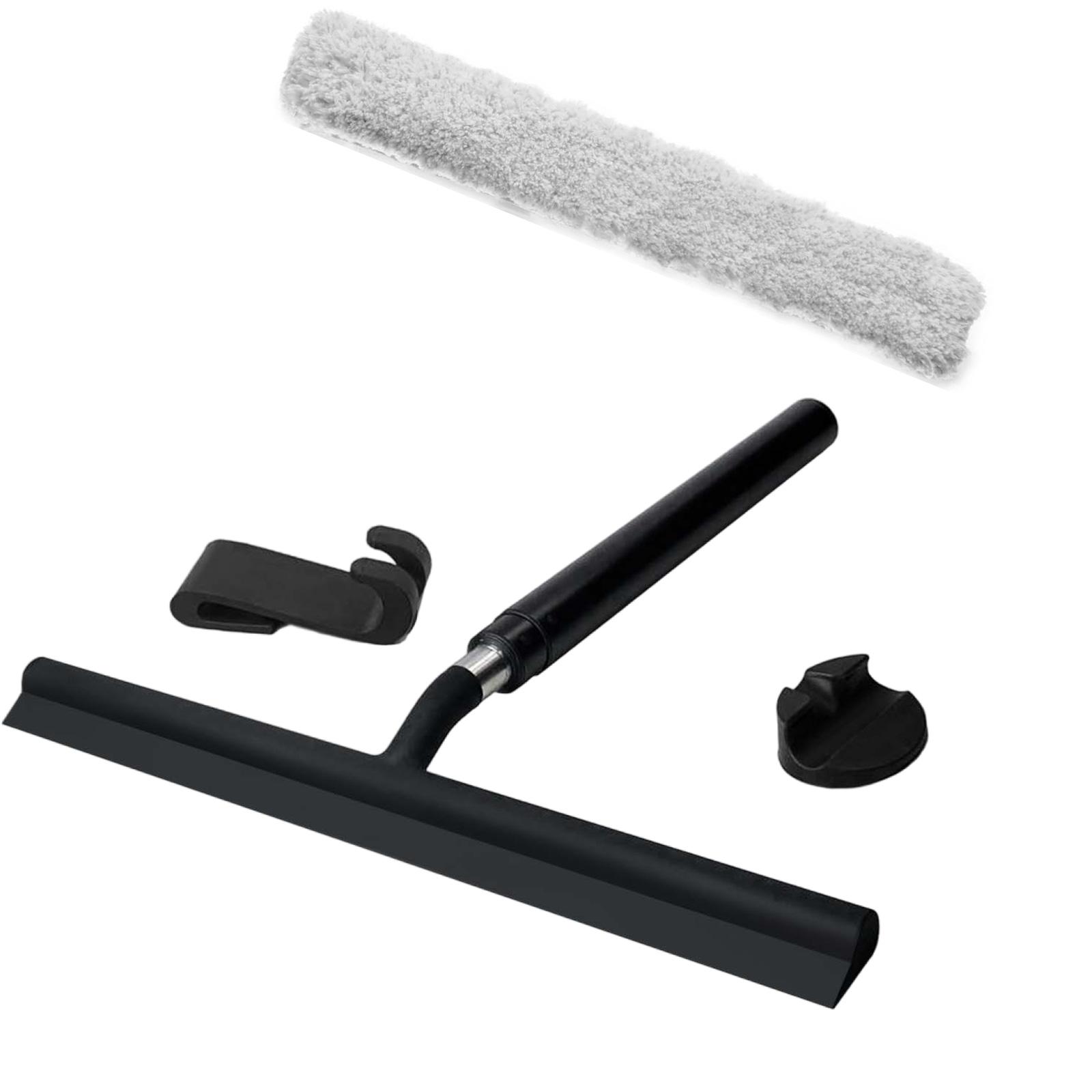 Extendable Silicones Window Cleaner With Adjustable Long Handle For Bathroom Tile And Mirror Shower Squeegee Wiper Tool 1