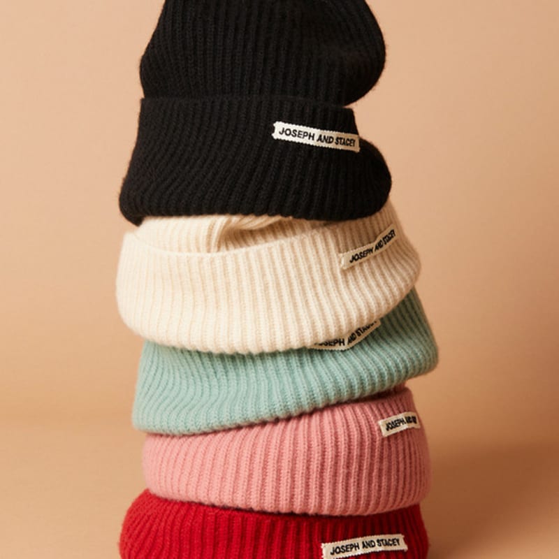 

JOSEPH & STACEY Cashmere Volumed Beanie (5Color) Real Black