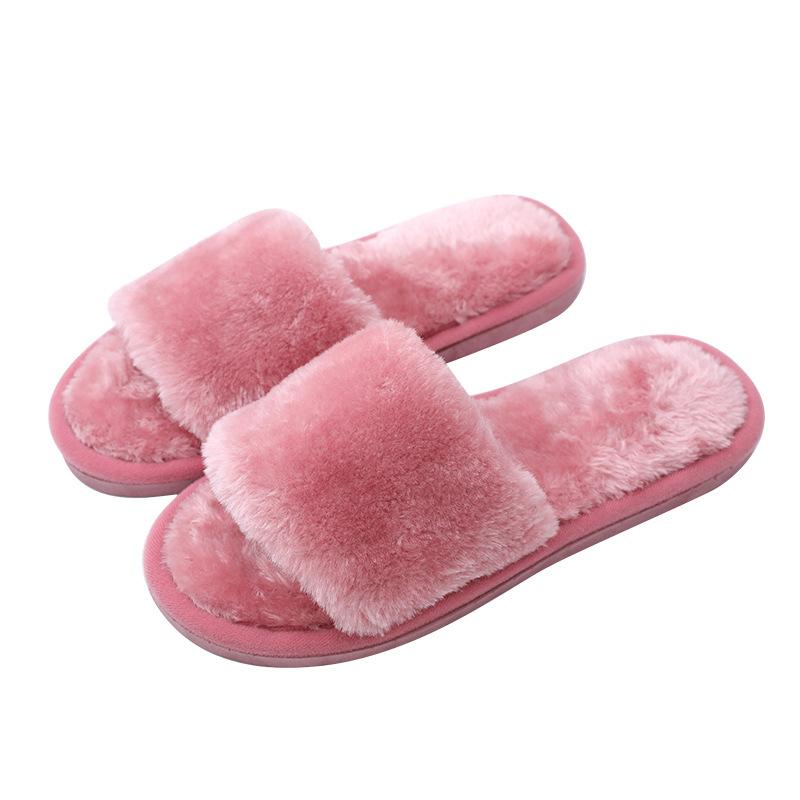 Open Mao Mao Autumn and Winter Indoor Home Wooden Floor Thermal Cotton Slippers, Home Slippers
