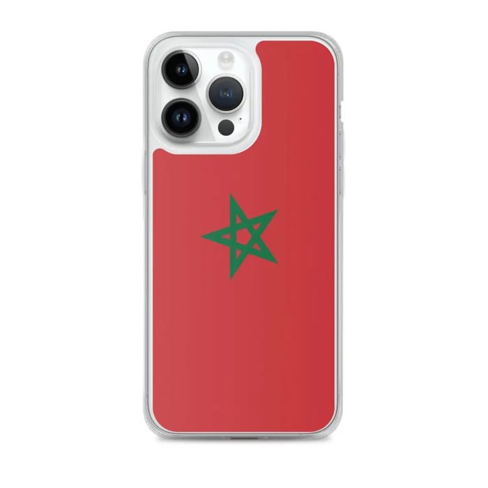 Coque iPhone - Maroc - Drapeau - Souple - Multicolore - Compatible iPhone 14 Pro Max