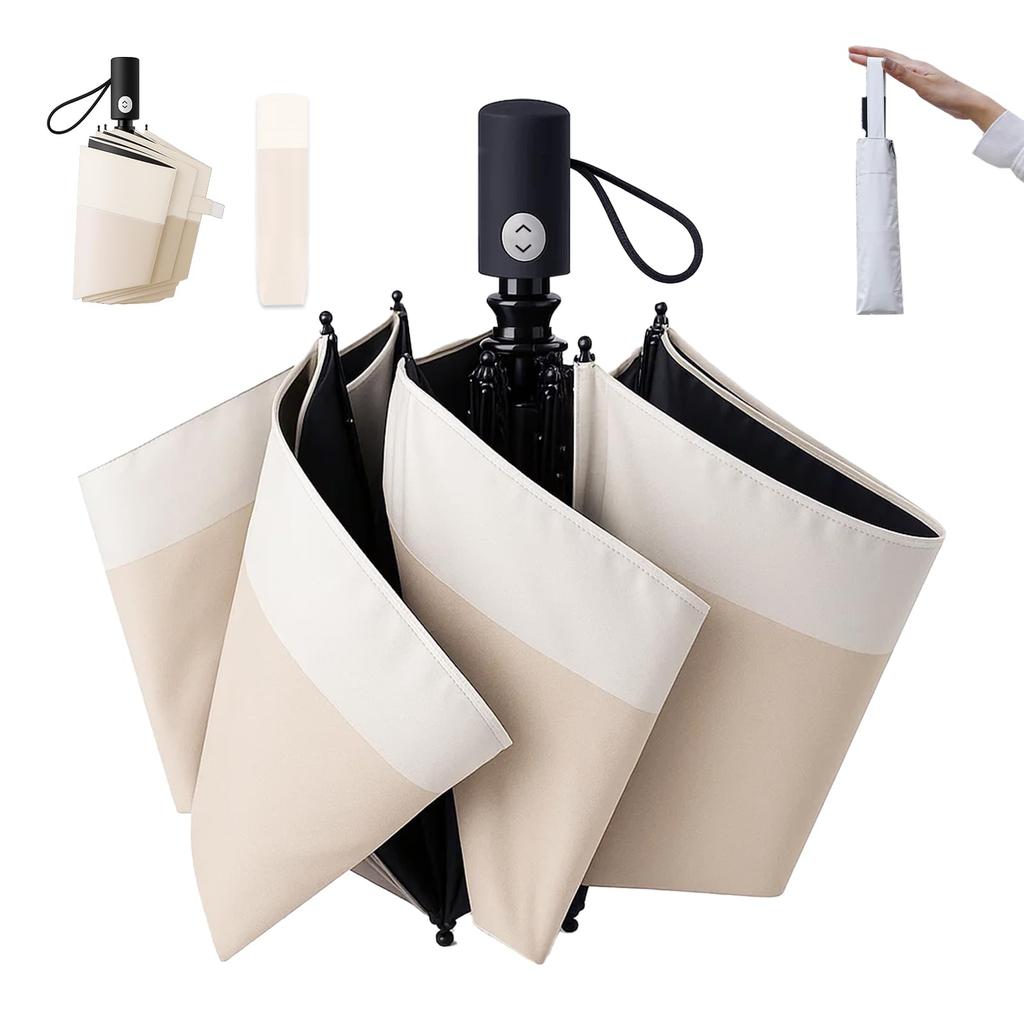 VERILADY Parasol JIS Tiered at UV Folding Umbrella with Safety Automatic Complete Light UV Suitable for Sun and Windproof and Compact and Heatstroke
