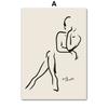 Wall Art Canvas Painting Black White Line Face Body Abstract Nordic Posters And Prints Wall Pictures For Living Room Decoration