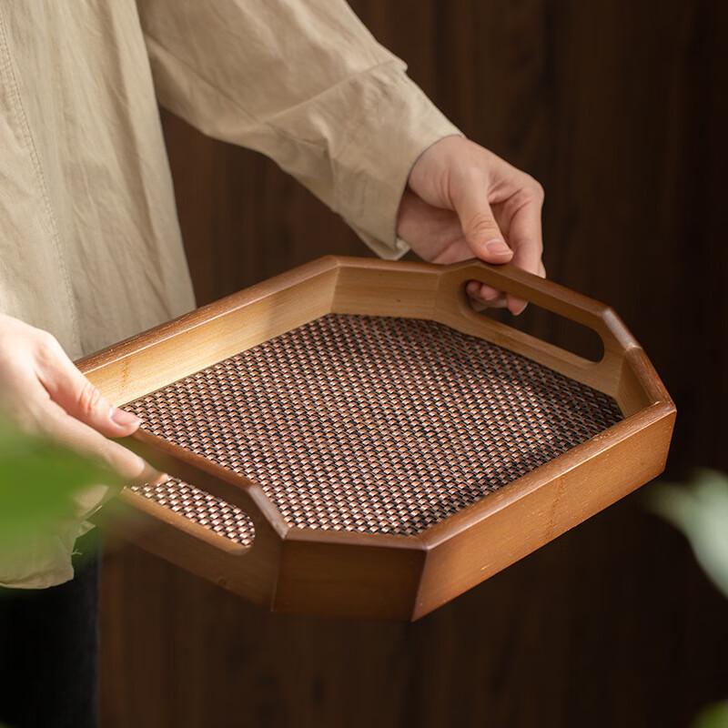 Bamboo Handled Serving Tray