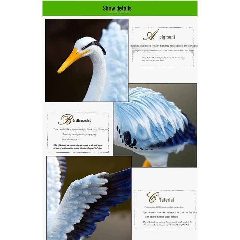 JNL Outdoor Resin Crane Sculpture Ornament
