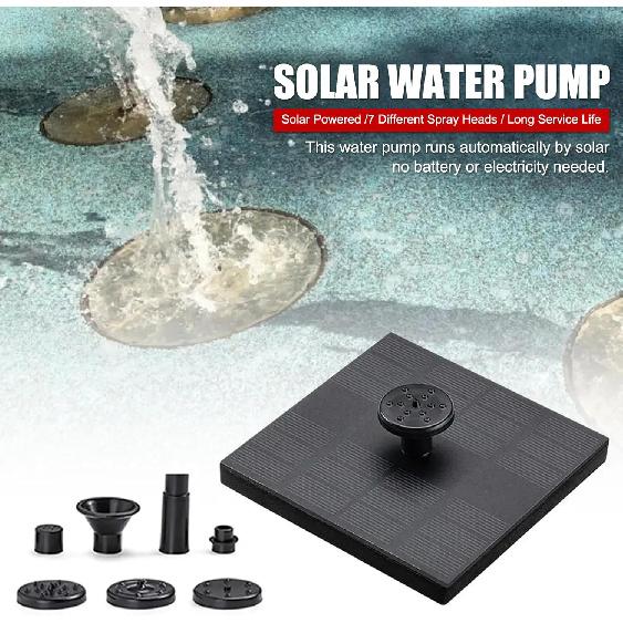 Solar Bird Bath Fountain Pump, 7V 1.4W Solar Water Pump Monocrystalline Silicon Square Floating Outdoor Waterscape Fountain