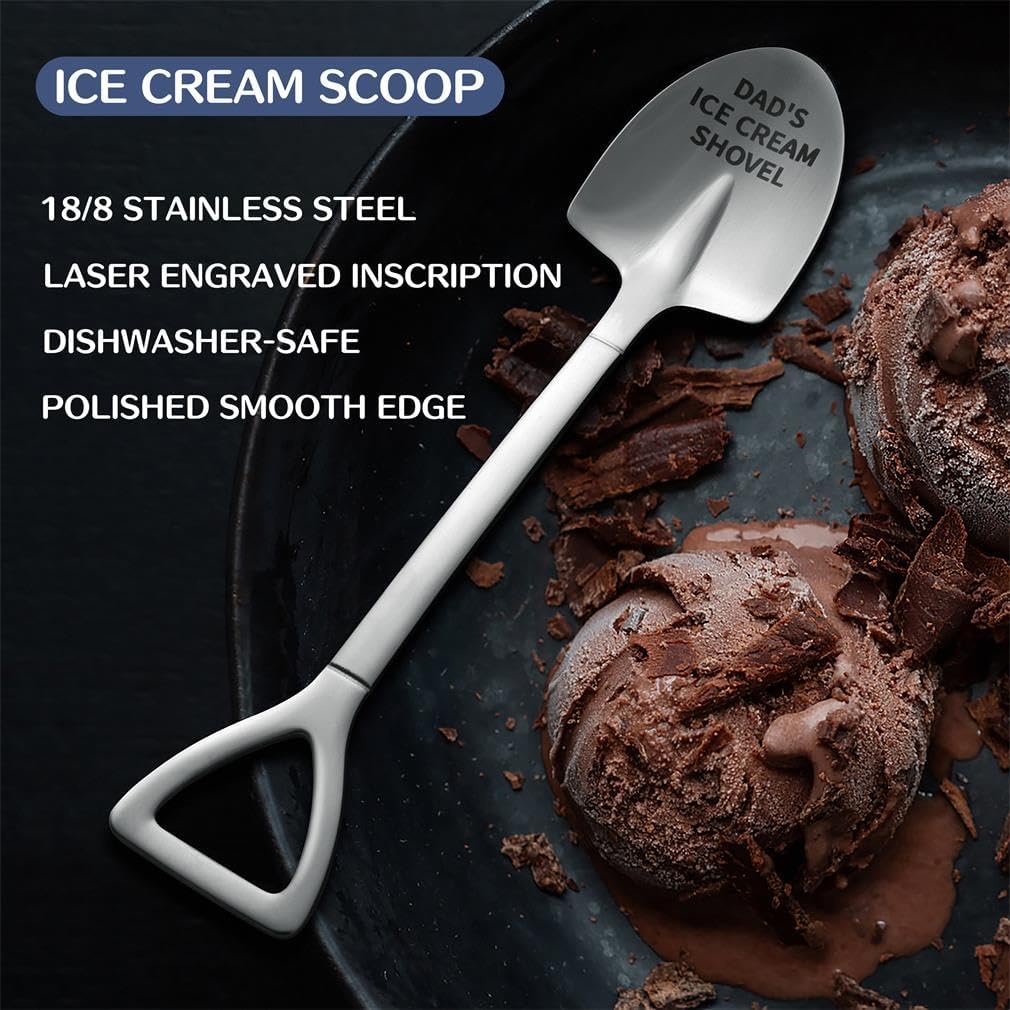 Father's Day Gifts,Gifts for Dad from Daughter Son,Stainless Steel Ice Cream Shovel for Dad Birthday Christmas Fathers Dad day Gifts
