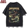 Big Size TShirt For Man Japanese Samurai Style Tee Shirt Mens Short Sleeve Top ONeck Loose Tshirt Hip Hop Streetwear P