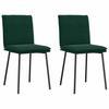 Dining Chairs, 2 Pcs, Dark Green, Upholstered In Velvet