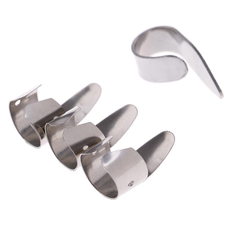 4Pcs Guitar Accessories Finger Picks Plectrums Metal Slide Tools