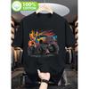 Monster Truck Graphic Tee Breathable Cotton Short Sleeve TShirt for Adults Daily Wear