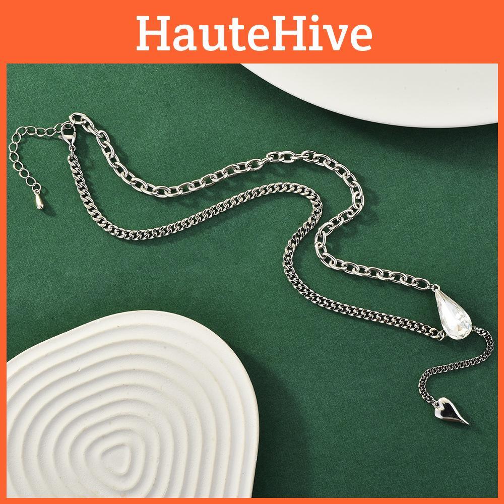 Water Drop Trendy Crystal Layered Necklace For Women Perfect For Casual Or Formal Wear