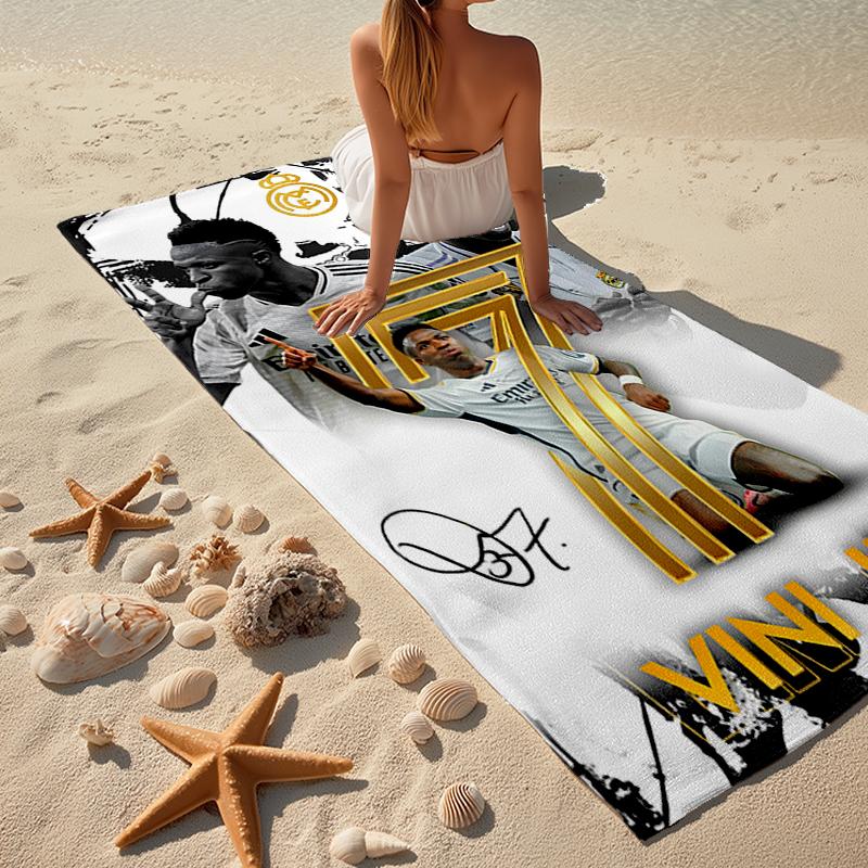 Vinicius Junior Fashion Beach Towel: Ideal for Summer Adventures Soft, absorbent and quick drying suitable for swimming and bathing