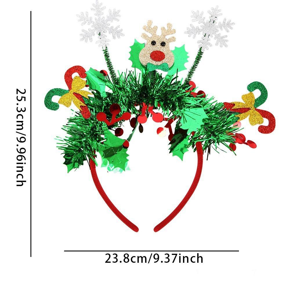 Sequin Christmas Headband Reindeer Antlers Snowman Sequin Hair Hoop Glitter Star Party Decorations Party Props Headress