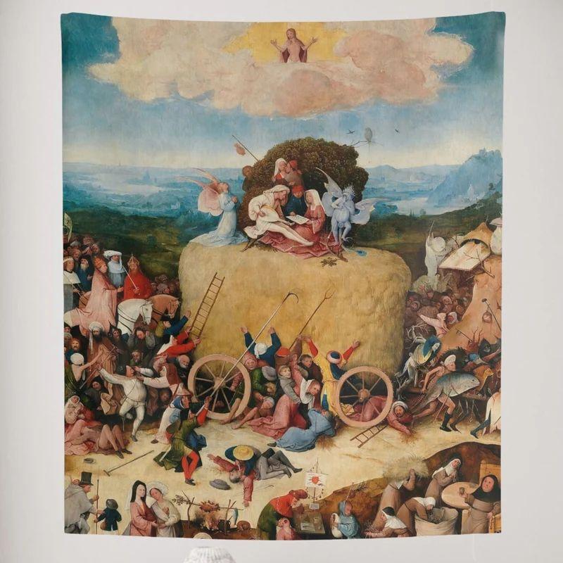 

Tapestry Christian Bosch Renaissance painting vintage 75x100 чорний