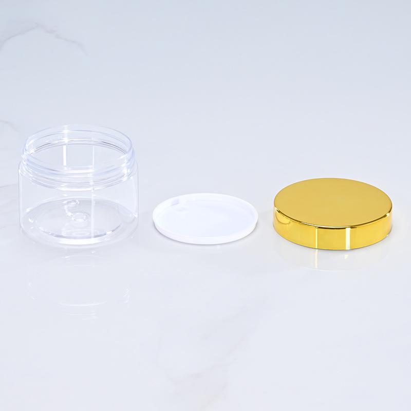 100ml Wide Mouth PET Plastic Travel Bottle & 250ml Transparent Cream Jar with Inner Cover