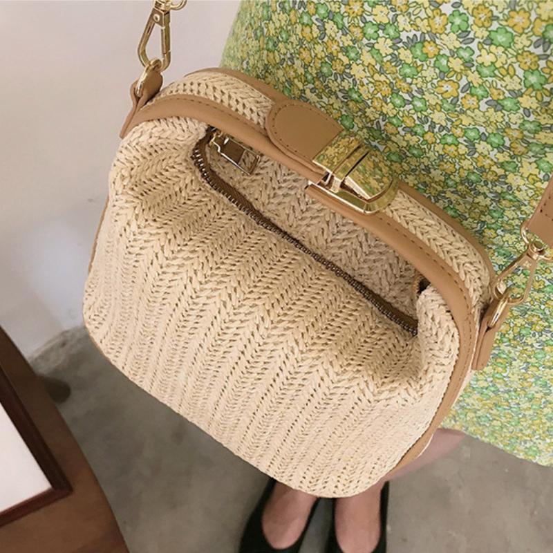 Straw Crossbody Bag For Womennewest Bohemian Small Knitting Summer Purse And Handbag Vacational Bucket Beach Bags