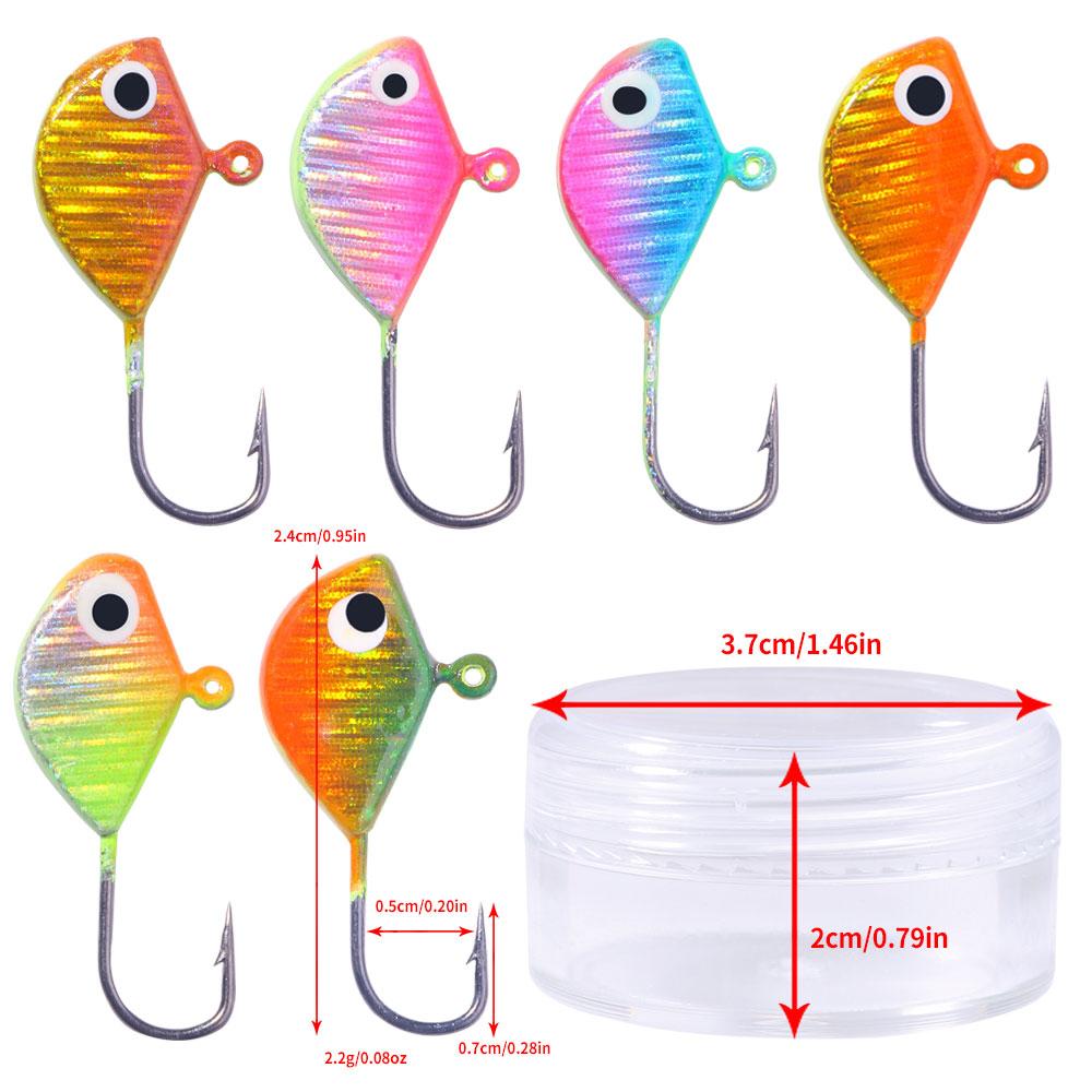 Winter Eisjig Angelköder Sinkkopf Hartköder UV Leuchtend Salzwasser Für Barsch Fisch Tackle mit Box