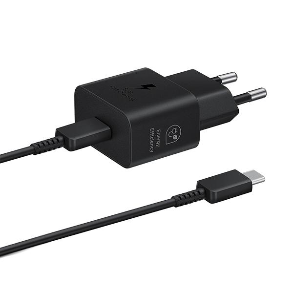 Ład. Siec. Samsung Ep-T2510Xb 25W Fast Charge + Kabel Usb-C/Usb-C Czarny/Black