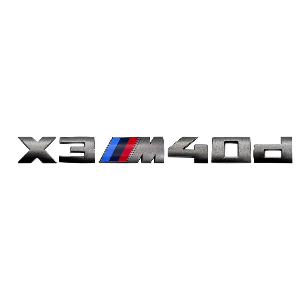 Emblema Grigio per BMW X3M X4M X5M X6M X7 Emblemi M Power Badge Logo 40i 40d 50i 50d 60d 60i Logo Posteriore in ABS Accessori Auto