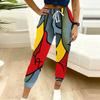 Summer Ladies Cashew Paisley Printed Sweatpants Loose Fit Drawstring Joggers Elastic Cuff Daily Casual Pants