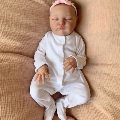 20 Inch Real Looking Reborn Baby Doll Laura Soft Touch Cloth Body Newborn Doll with High Color 3D Painted Skin Realistic Bebe Reborn Doll Kid Play Toy