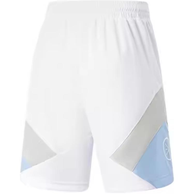 Li Ning Wade Series Loose Mid Waist Straight Casual Shorts Men Shorts White Blue AAPT019-2