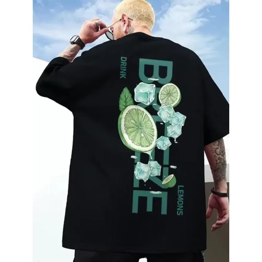 

Летняя новая повседневная свободная футболка с короткими рукавами, мужская модная свободная футболка с принтом, большой размер 8XL, хип-хоп, парная одежда, короткий рукав, хлопковый топ XXXXXL золотой