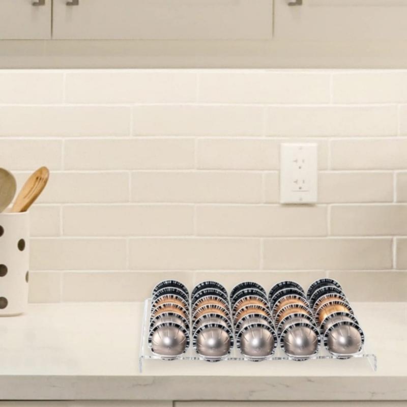 Convenient Coffee Rack Clear Coffee Pods Holder Storage Rack Coffee Pods Shelf Acrylic Texture Suitable for Kitchen