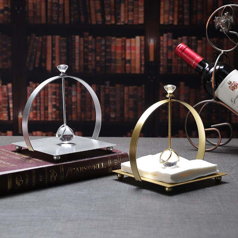 Luxury Crystal Tissue Holder: Elegant Metal Stand for Home or Office Decor