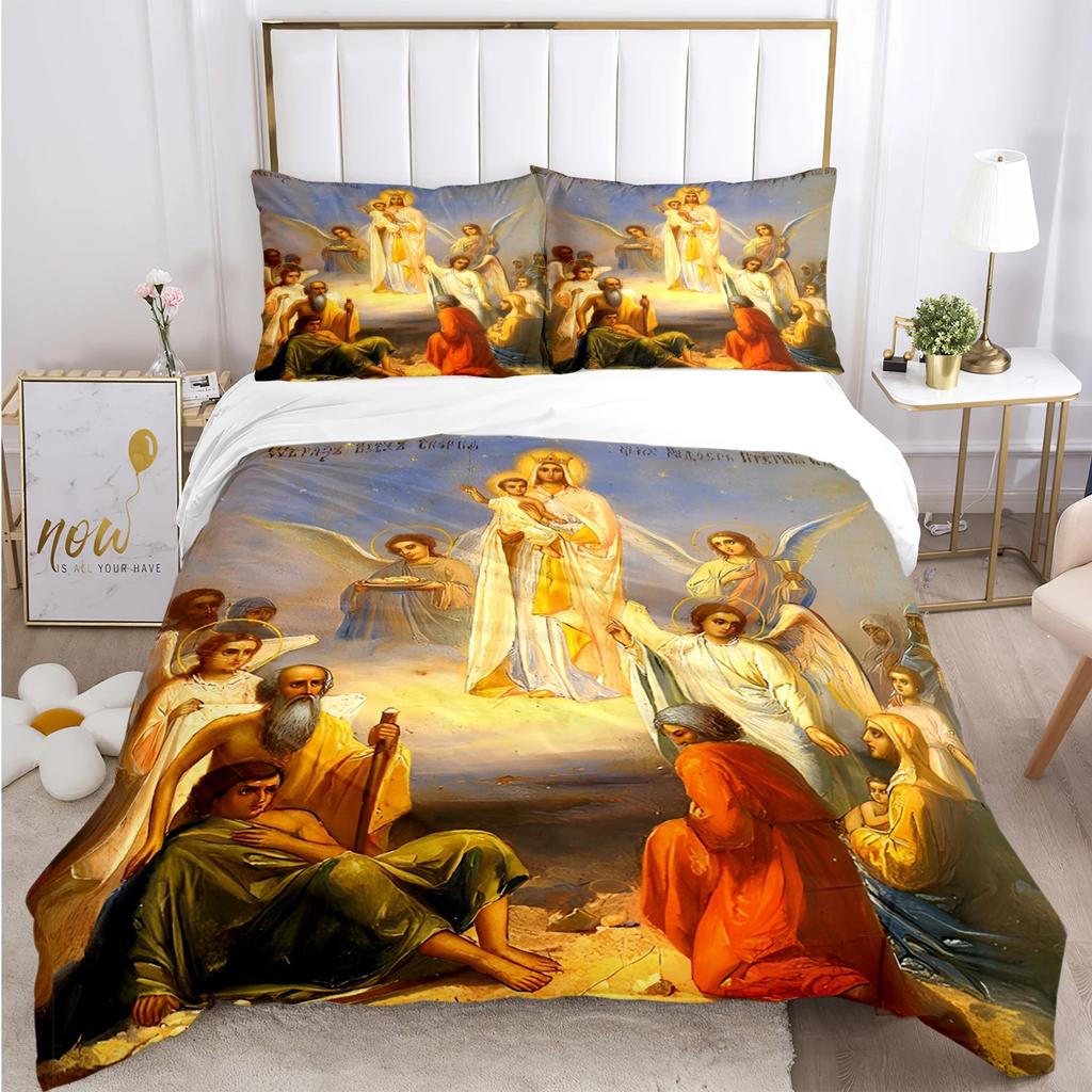 Kind Blesed Virgin MMary All Season Duvet Cover Comforter Bedding Collection Soft Quilt Cover And Pillowcases Singledoublequeenking