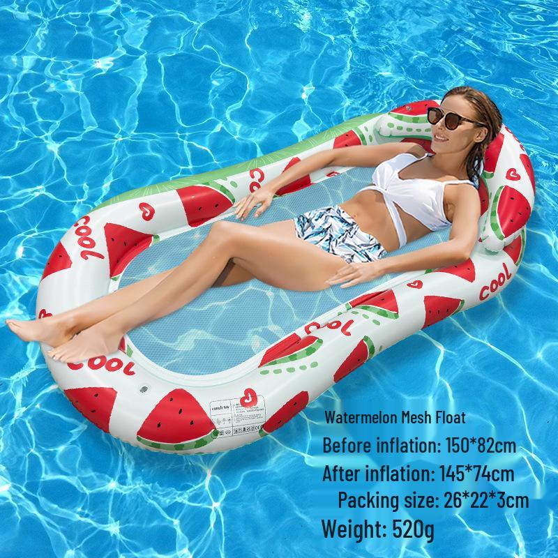 Foldable Striped Inflatable Pool Float Hammock Recliner